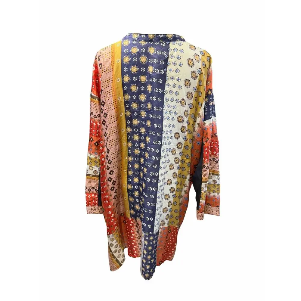 Johnny Was Patchwork Print Tunic Blouse